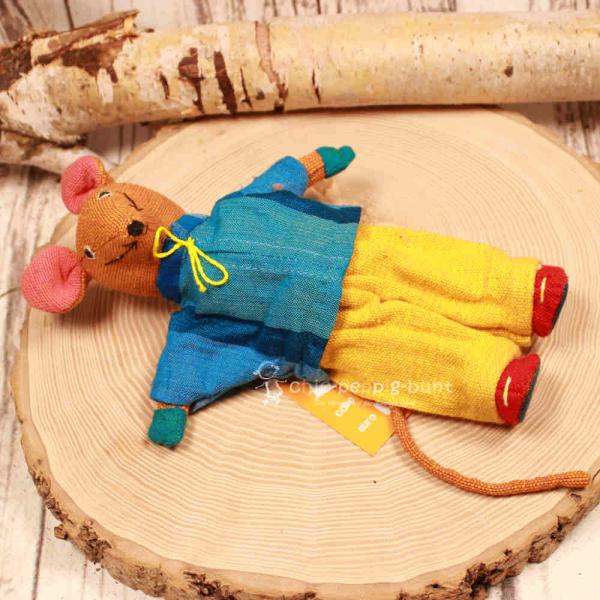 Kuscheltier genähte Maus mit Hose und Hemd